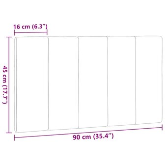 Hoofdbordkussen 90 cm stof donkergrijs 9