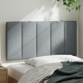 Hoofdbordkussen 100 cm stof lichtgrijs 3