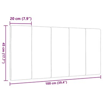 Hoofdbordkussen 100 cm stof lichtgrijs 9