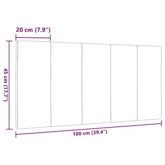 Hoofdbordkussen 100 cm stof donkergrijs 9