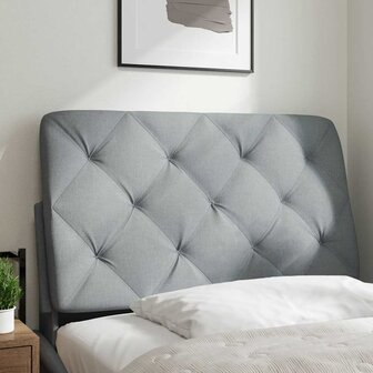 Hoofdbordkussen 80 cm stof lichtgrijs 2