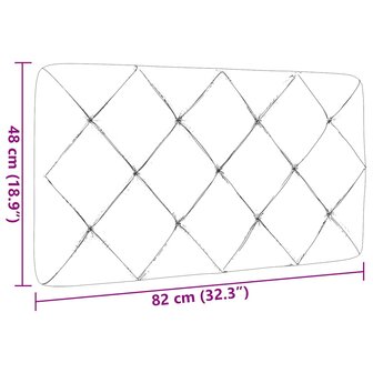 Hoofdbordkussen 80 cm stof donkergrijs 9