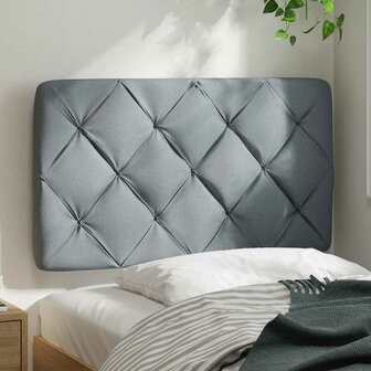 Hoofdbordkussen 90 cm stof lichtgrijs 3