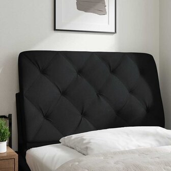 Hoofdbordkussen 90 cm stof zwart 2