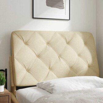Hoofdbordkussen 90 cm stof cr&egrave;mekleurig 2