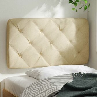 Hoofdbordkussen 90 cm stof cr&egrave;mekleurig 3