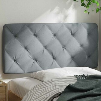 Hoofdbordkussen 100 cm stof lichtgrijs 3