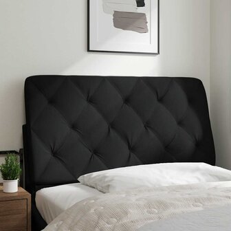 Hoofdbordkussen 100 cm stof zwart 2