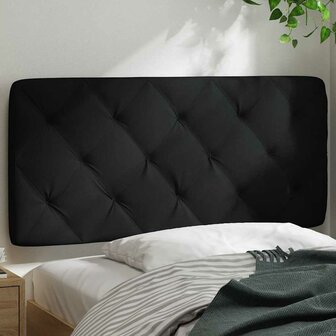 Hoofdbordkussen 100 cm stof zwart 3