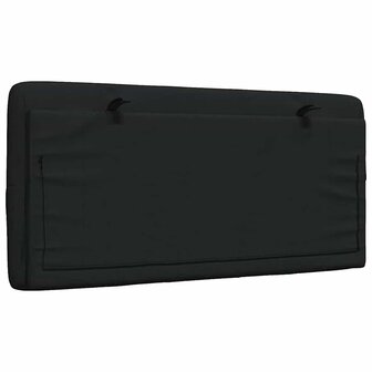 Hoofdbordkussen 100 cm stof zwart 6