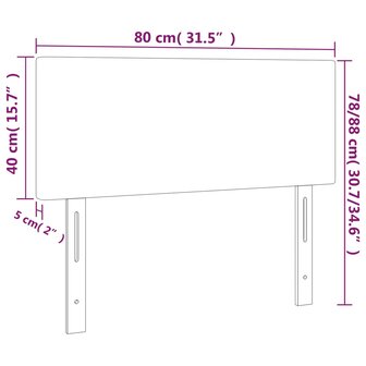 Hoofdbord 80x5x78/88 cm stof lichtgrijs 8