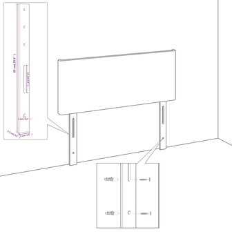 Hoofdbord 80x5x78/88 cm stof donkergrijs 5