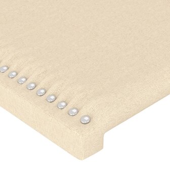 Hoofdbord 80x5x78/88 cm stof cr&egrave;mekleurig 4