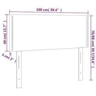 Hoofdbord 100 x 5 x 78/88 cm stof lichtgrijs 8