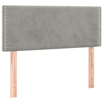 Hoofdbord 100x5x78/88 cm fluweel lichtgrijs 2