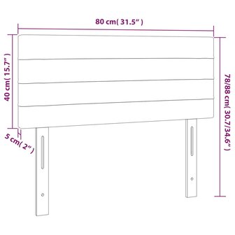 Hoofdbord 80x5x78/88 cm stof donkerbruin 8
