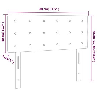 Hoofdbord 80x5x78/88 cm fluweel lichtgrijs 8