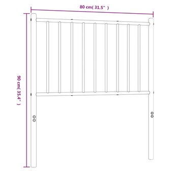 Hoofdbord metaal zwart 75 cm 7