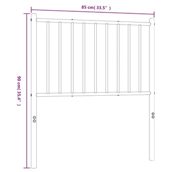 Hoofdbord metaal zwart 80 cm 7