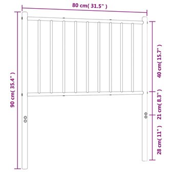 Hoofdbord metaal wit 75 cm 7
