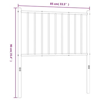 Hoofdbord metaal wit 80 cm 7