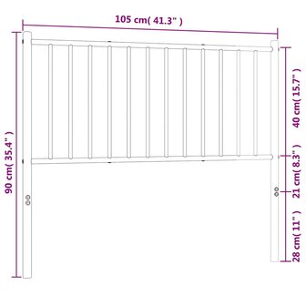 Hoofdbord metaal wit 100 cm 8