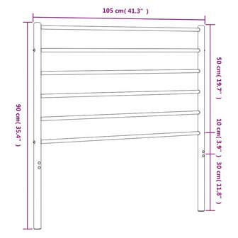 Hoofdbord metaal wit 100 cm 7