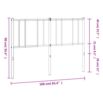 Hoofdbord metaal zwart 160 cm 8