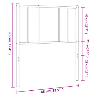 Hoofdbord metaal wit 80 cm 7
