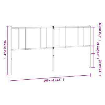 Hoofdbord metaal wit 200 cm 8