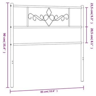 Hoofdbord 80 cm metaal zwart 7