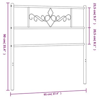 Hoofdbord 90 cm metaal zwart 7