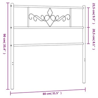 Hoofdbord 75 cm metaal wit 7