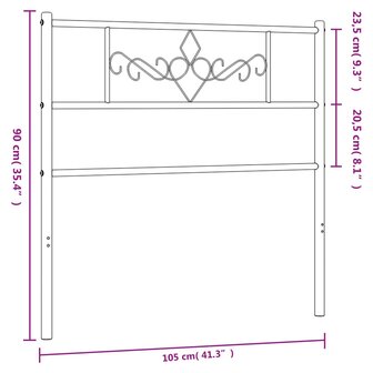 Hoofdbord 100 cm metaal wit 7
