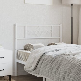 Hoofdbord 107 cm metaal wit 1