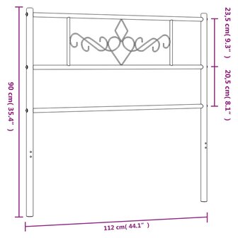 Hoofdbord 107 cm metaal wit 7
