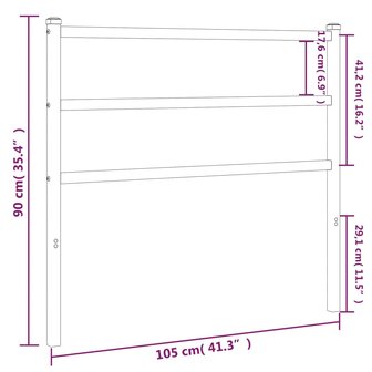 Hoofdbord 100 cm metaal zwart 5