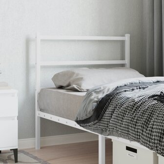 Hoofdbord 90 cm metaal wit 1