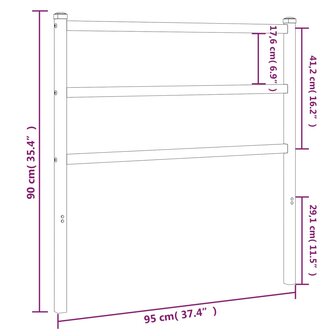 Hoofdbord 90 cm metaal wit 5