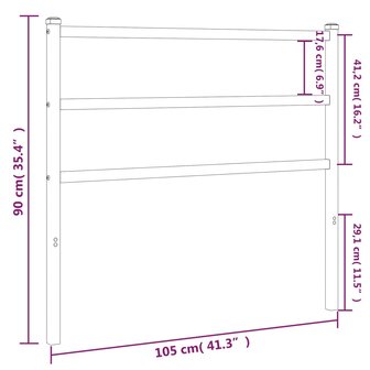 Hoofdbord 100 cm metaal wit 5
