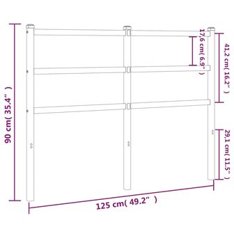 Hoofdbord 120 cm metaal wit 5