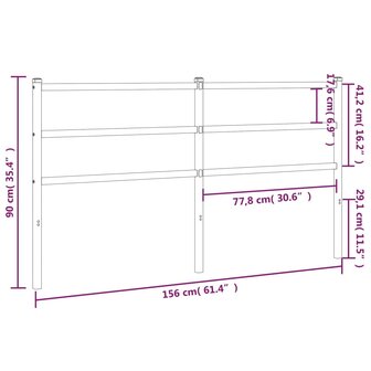 Hoofdbord 150 cm metaal wit 5