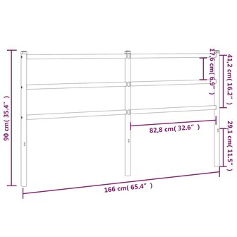 Hoofdbord 160 cm metaal wit 5