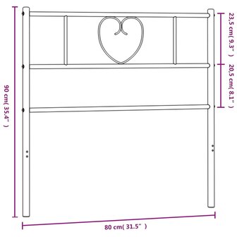 Hoofdbord 75 cm metaal wit 7