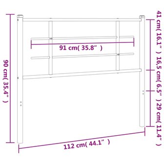 Hoofdbord 107 cm metaal zwart 6
