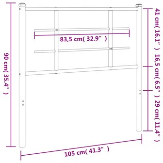 Hoofdbord 100 cm metaal wit 6