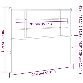 Hoofdbord 107 cm metaal wit 6