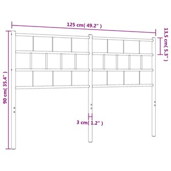 Hoofdbord 120 cm metaal zwart 7