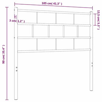 Hoofdbord 100 cm metaal wit 7