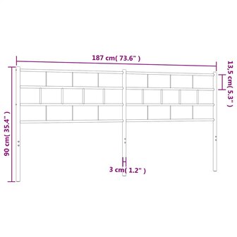 Hoofdbord 180 cm metaal wit 8